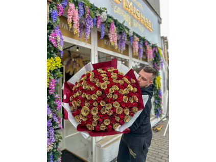 101 roses gold/red