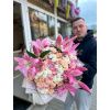 Premium Romantic Bouquet with Pink Lilies and Roses