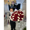 bouquet of 101 roses - red/snow white