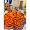 Bouquet of 51 Orange Roses with Orchids