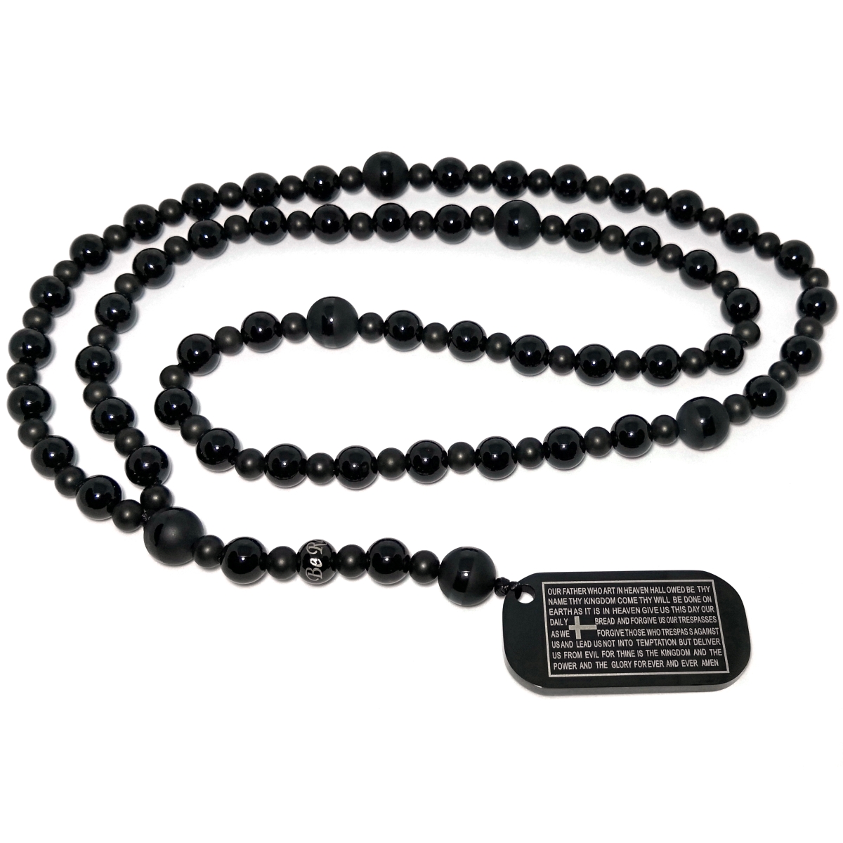 Růžence z černého achátu