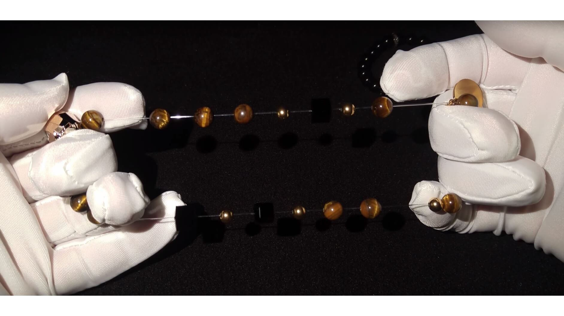 Elastické lanko na náramky – detail korálkového náramku