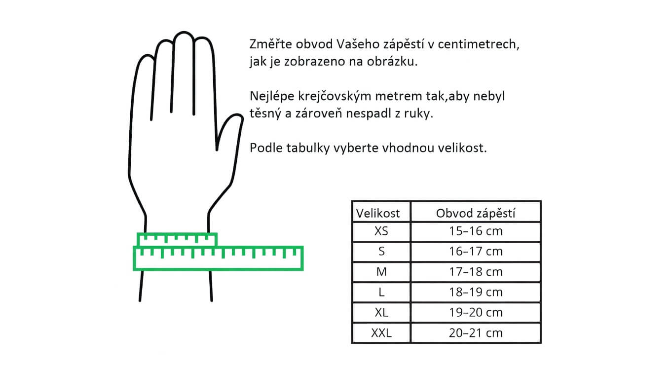 Měření zápěstí pro správnou velikost náramku