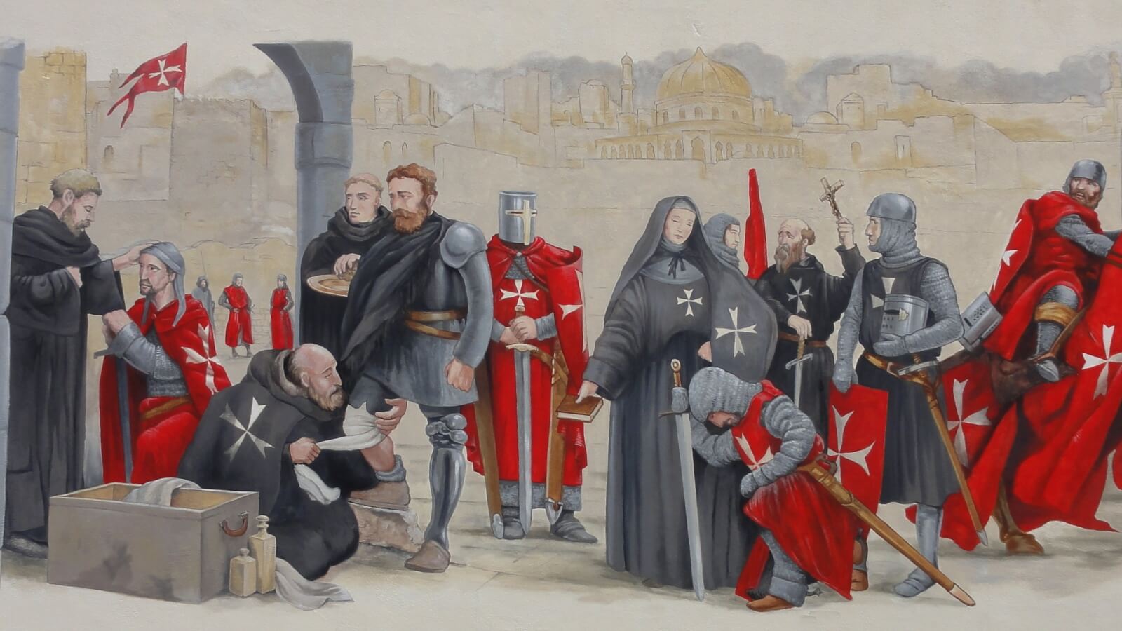 Jeruzalémský kříž – symbol se čtyřmi menšími kříži