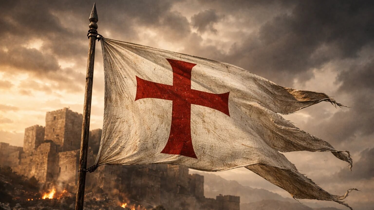 Templářský kříž jako historický symbol spojovaný s řádem templářů