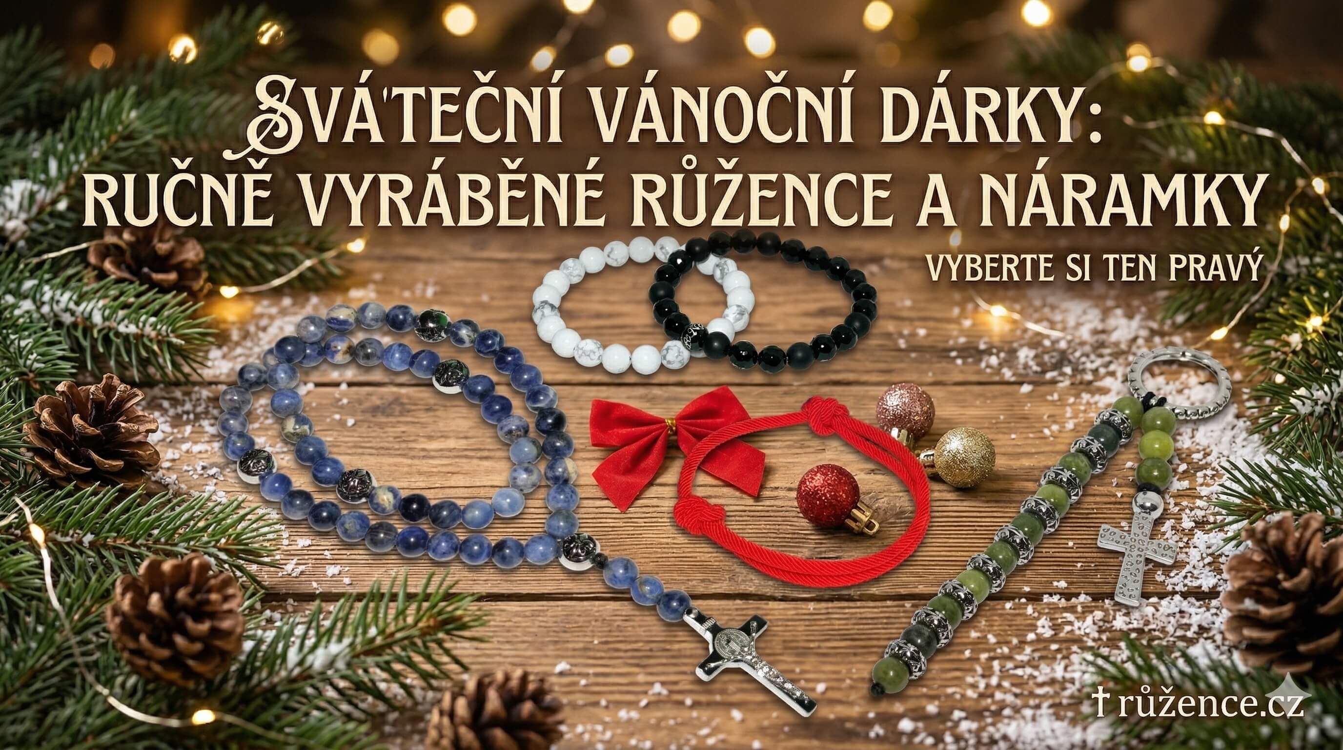 Vánoční dárek s osobním významem – růženec a minerální náramek