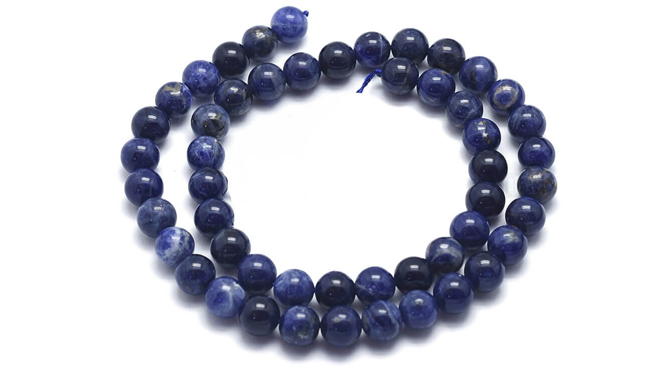 Korálky ze sodalitu – modrá kresba (detail)