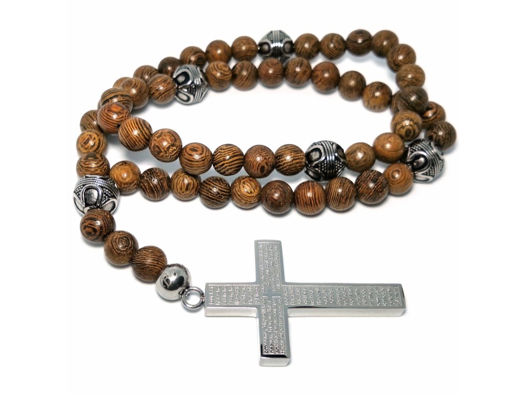 Růženec dřevěný a chirurgická ocel BeRare.cz