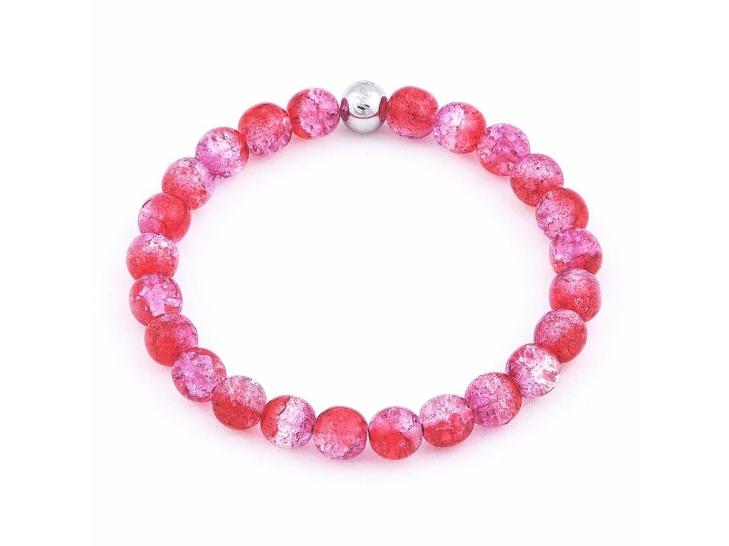 Luxusní dámský korálkový náramek růžový práskaný Simple Pink Crack | Be Rare