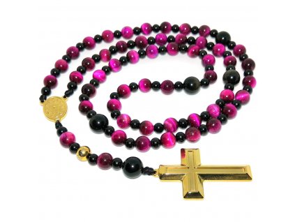 1220 2 ruzenec na krk s ruzovym tygrim okem