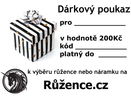 Dárkový poukaz na náramek v hodnotě 200Kč