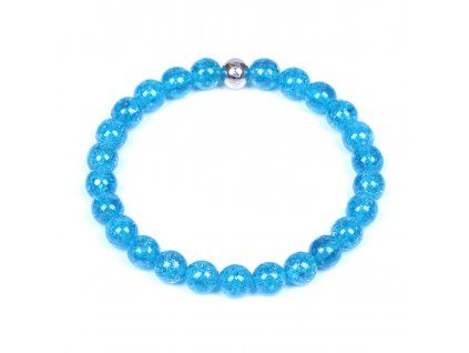 Pánský korálkový náramek Simple Aqua Blue modrý – celkový pohled