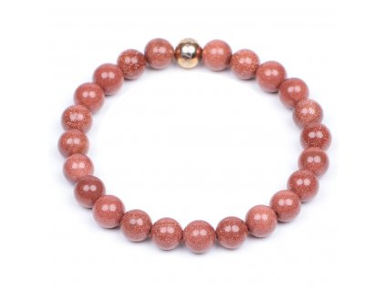 Luxusní dámský korálkový náramek hnědý Simple Gold Sand | Be Rare