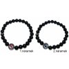 Párové náramky se Swarovski v kruhu z hematitu, náramky z minerálů achátu