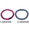 Párové náramky z minerálů tygřího oka růžové a modré