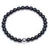 Černý náramek achát z 6mm přírodních korálků