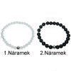 Párové náramky kouřový jadeit a černý achát s chirurgickou ocelí