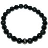 Náramek z fasetovateného achátu černý lesklý matný