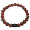 Náramek z jaspisu matného červeného sezamového