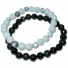 Náramky pro páry z černého achátu, náramek jadeit bílý a howlit korálky broušené