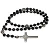 Růženec černo stříbrný z chirurgické oceli a hematitu