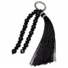 Černá klíčenka z achátu se střapcem