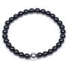 Černý náramek achát z 6mm přírodních korálků