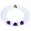 Luxusní dámský korálkový náramek bílý jadeit Premium 3 Stars se Swarovski AAAAAA přírodní | Be Rare