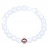 Precizní dámský korálkový náramek bílý Simple White Rose Gold | Be Rare