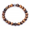 Luxusní dámský korálkový náramek Simple Tiger eye hnědé tygří oko AAAAAA Be Rare stříbrná chirurgická ocel Be Rare