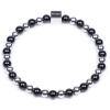 Náramek černý achát 6A a chirurgická ocel Premium Minimalistic Silver – celkový pohled