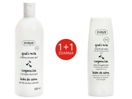 ziaja sada 1+1 kozí mléko  krémový sprchový gel + krém na ruce