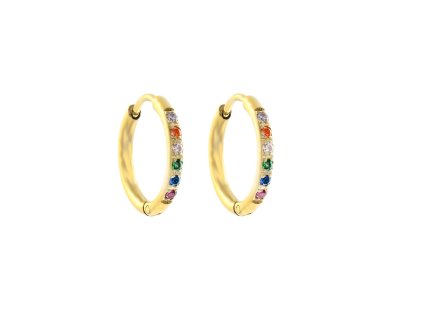 14970 s4236 nausnice krouzky s kaminky barevne gold