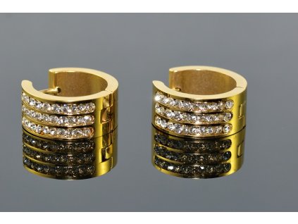 775 s0678 top nausnice krouzky gold z chirurgicke oceli s krystalky