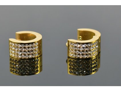 817 s0681 top nausnice z chirurgicke oceli gold s krystalky