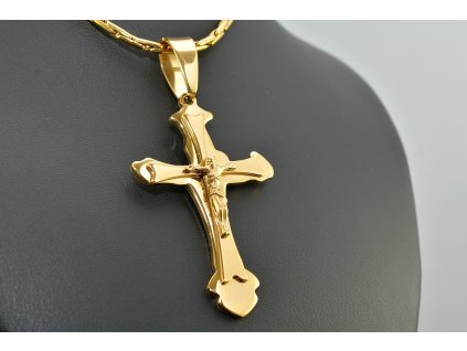 2050 s1064 ocelovy krizek gold 6 3cm