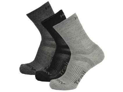 Ponožky Trail 3 pack černá/antracit/sv.šedá (Velikost XL (45-48))