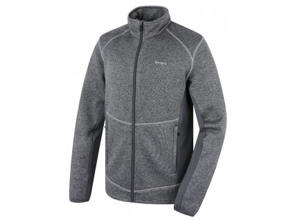 Pánský fleecový svetr na zip Alan M dark grey