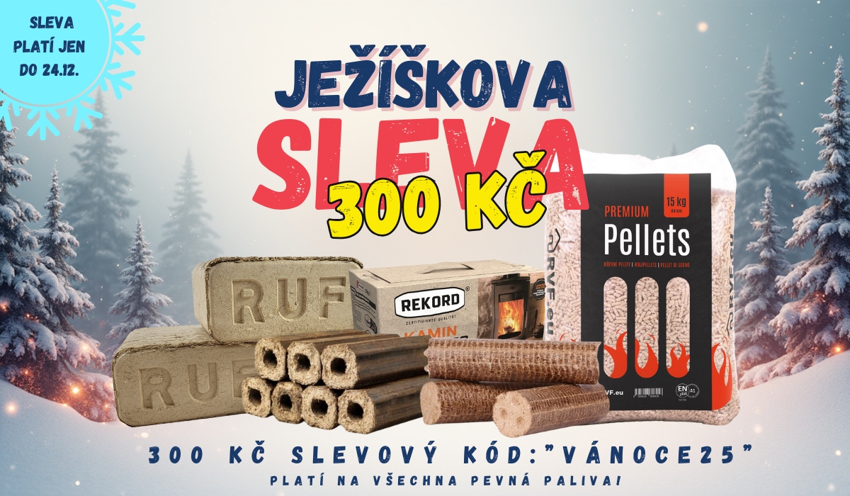 RVF Vánoční akce! Ježíškova sleva 300 Kč na pevná paliva