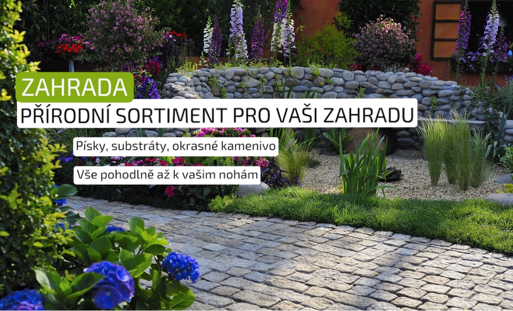 RVF přírodní sortiment pro Vaši zahradu - písek, okrasné kamenivo, substráty