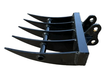 Kvalitní hrábě o šířce 400 mm pro minibagry o váze 1000 až 1800 kg, vhodné pro profesionální i hobby použití.