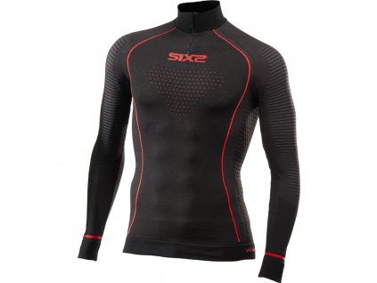 SIXS TS13W CU zimní tričko s dl. rukávem, stojáčkem a zipem (velikost XS/S, materiál 63% polypropylen, 20% polyamid, 10% měď, 7% elastan)