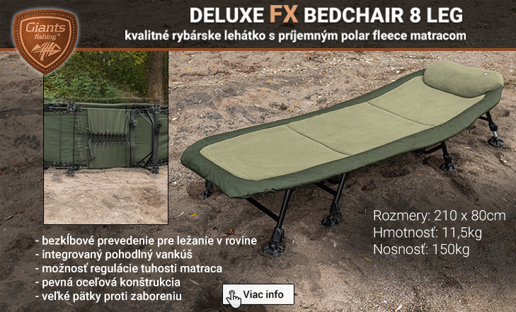 Lehátko Giants Fishing Deluxe FX Bedchair 8 Leg