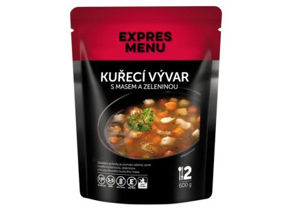 Rybárske potreby - Expres Menu Kurací vývar s mäsom a zeleninou - 2 porcie