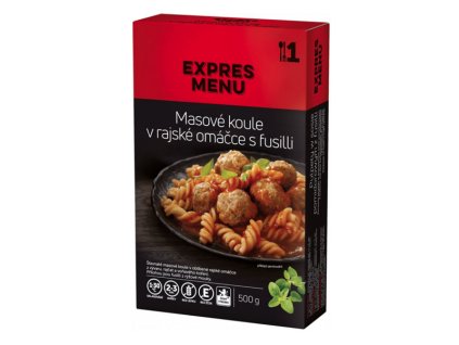Rybárske potreby - Expres Menu KM Mäsové guľočky v paradajkovej omáčke s fusilli