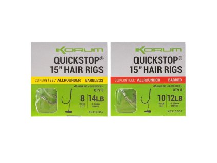 KORUM Big Fish Quickstop Hair Rigs Barbed 38cm (Velikost vel. 8)