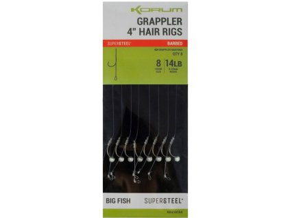 Korum Grappler Hair Rigs 10cm - barbed