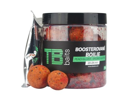 tb baits boosterovane boilie peach liver 120 g 20 24 mm