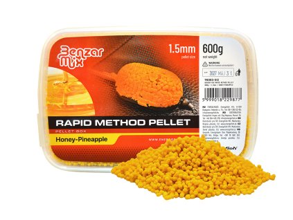 Benzar Mix Předvlhčené pelety Rapid Method Pellet 1,5mm 600g (Příchuť Med-ananas)