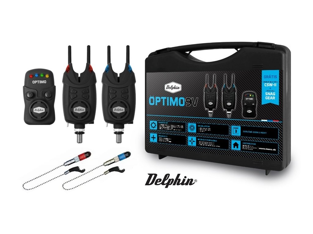 Delphin Optimo 9V + CSWII + Snag 2+1 sada signalizátorů - Rybářské NEJ  Bruntál